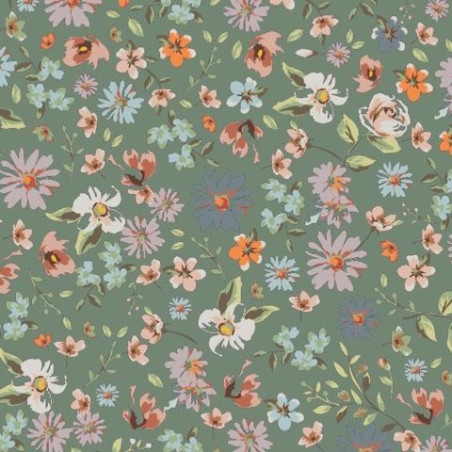 kadopapier bloemen groen