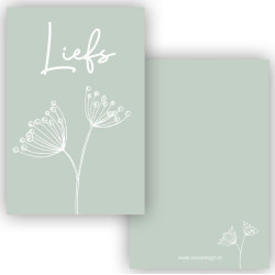 mini kaartje liefs groen