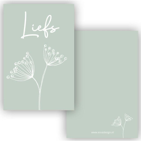 mini kaartje liefs groen