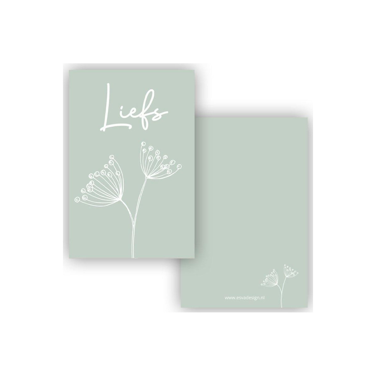 mini kaartje liefs groen