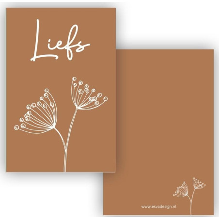 mini kaartje liefs cognac