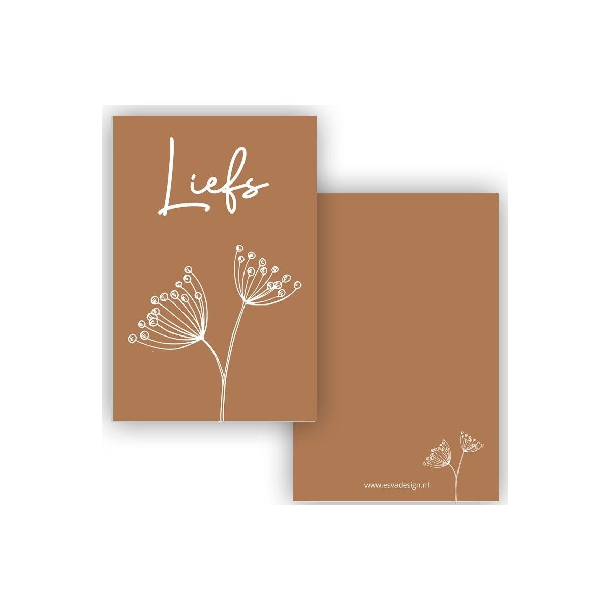 mini kaartje liefs cognac