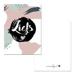 mini kaartje liefs roze