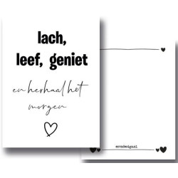 kaart lach leef geniet