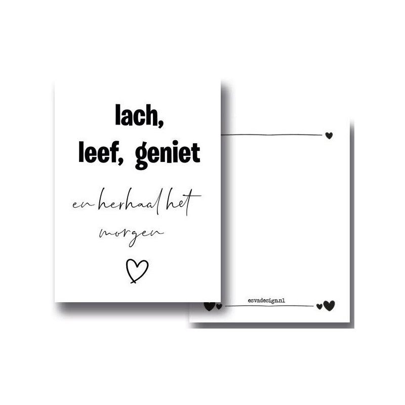 kaart lach leef geniet