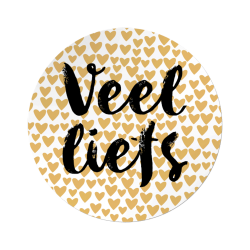 sticker veel liefs goud zwart