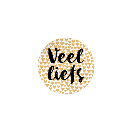 sticker veel liefs goud zwart