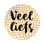 sticker veel liefs goud zwart
