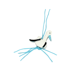 gelukspoppetje ooievaar blauw