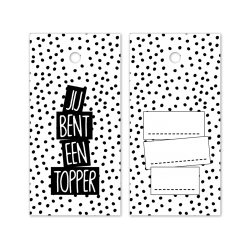 kadolabel topper wit