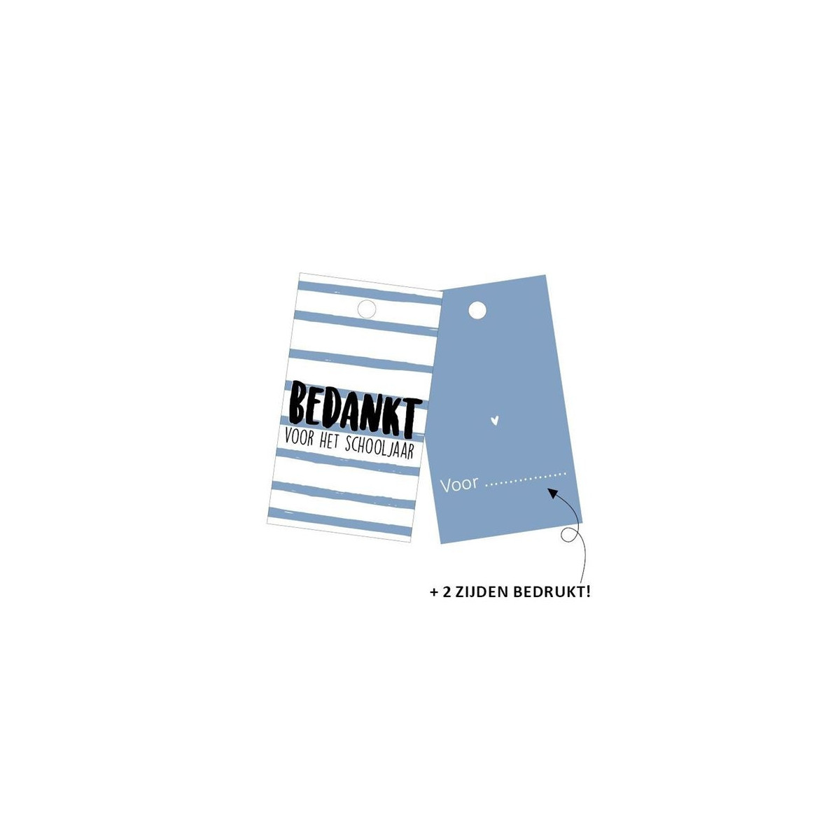 kadolabel bedankt schooljaar blauw