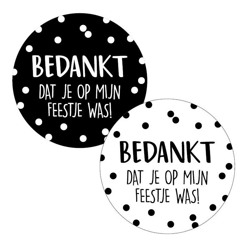 sticker bedankt feestje