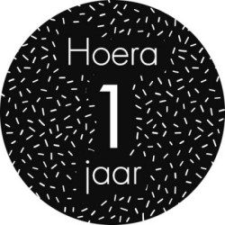 sticker 1 jaar zwart