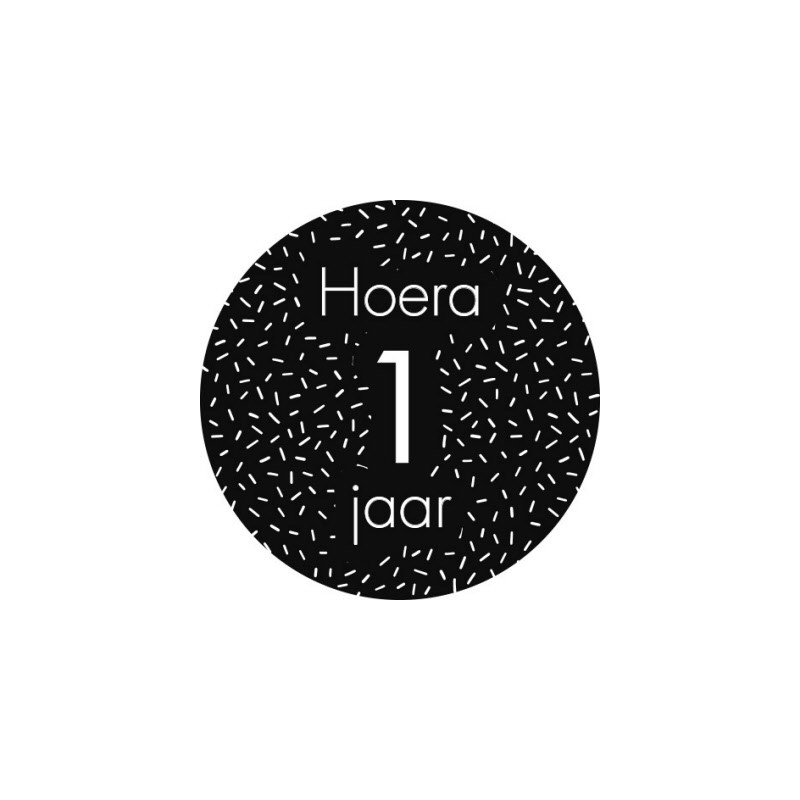 sticker 1 jaar zwart