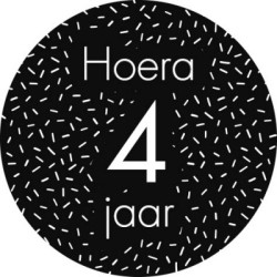 sticker 4 jaar zwart