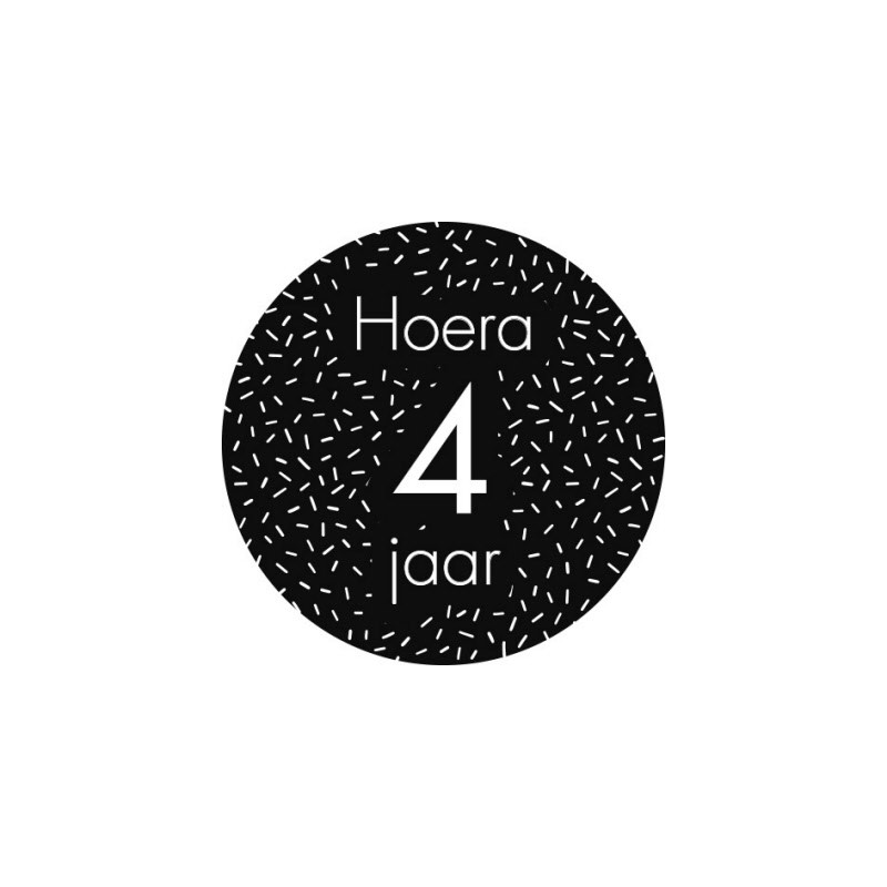 sticker 4 jaar zwart