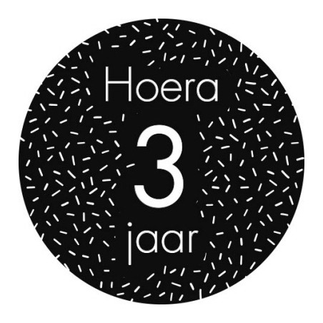 sticker 3 jaar zwart