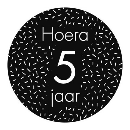 sticker 5 jaar zwart