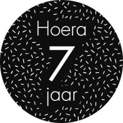 sticker 7 jaar zwart