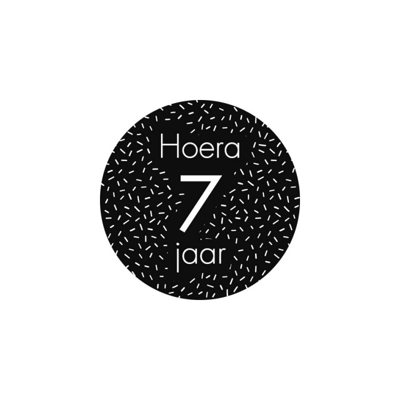 sticker 7 jaar zwart