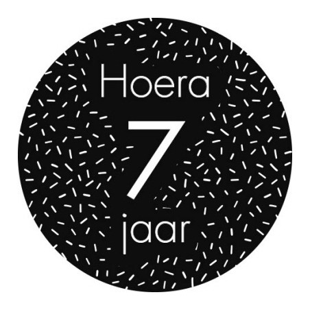 sticker 7 jaar zwart