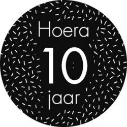 sticker 10 jaar zwart