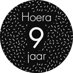 sticker 9 jaar zwart