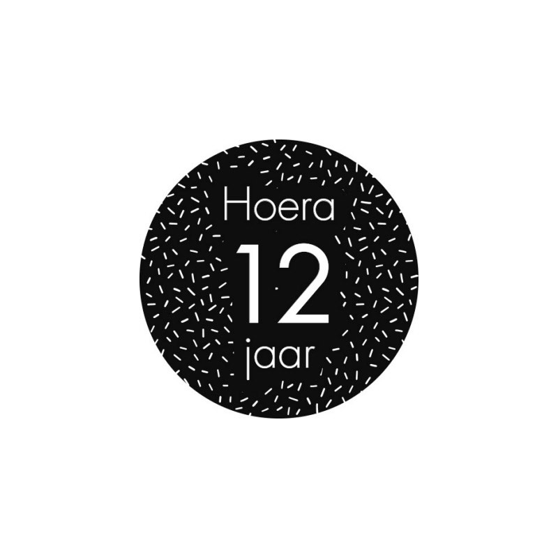 sticker 12 jaar zwart