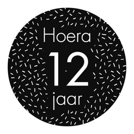 sticker 12 jaar zwart