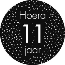 sticker 11 jaar zwart