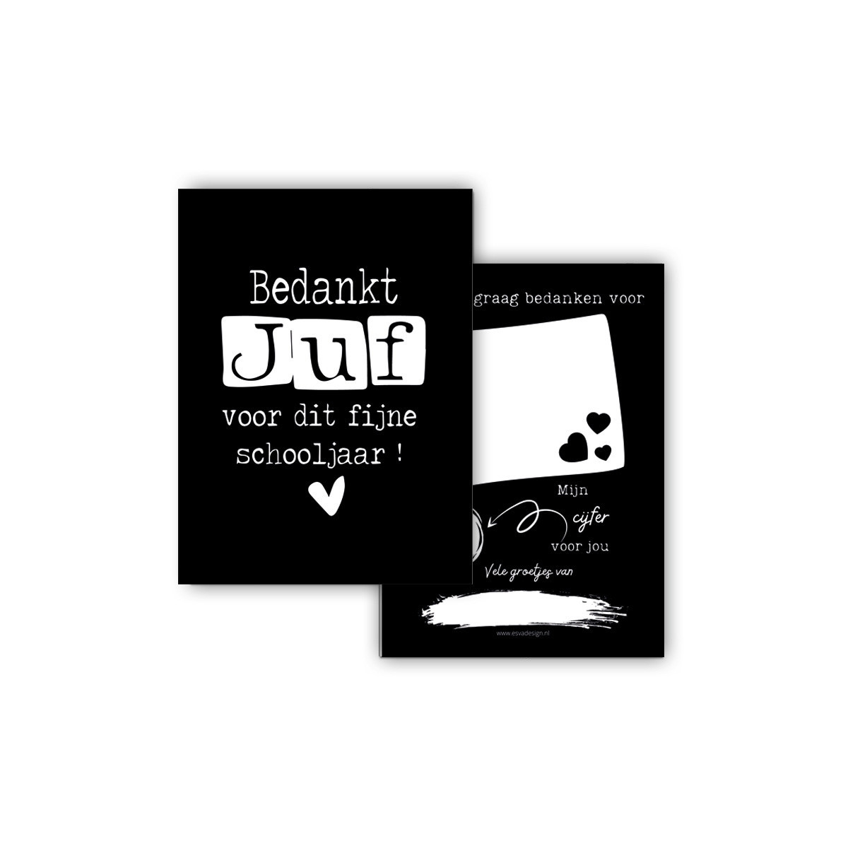 mini kaart fijne schooljaar zwart