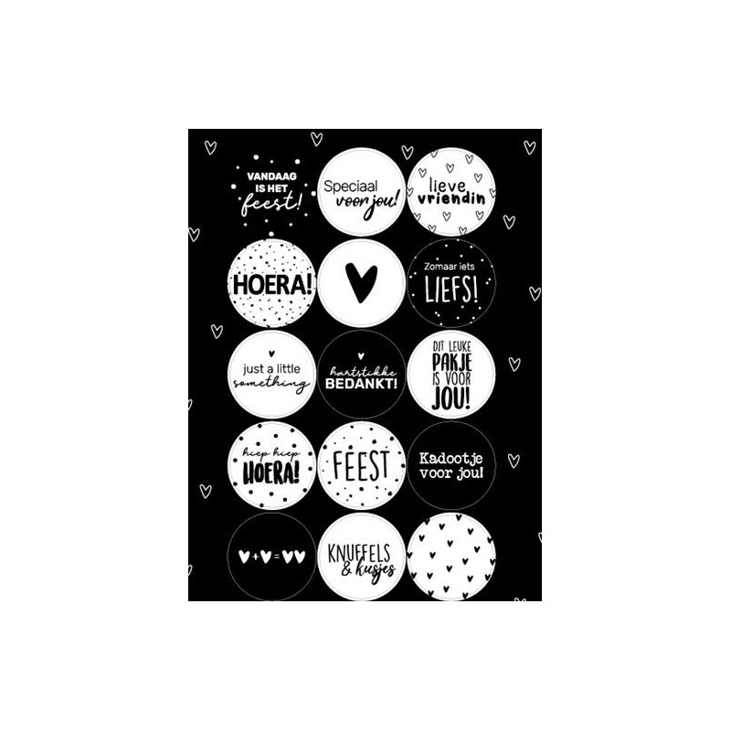 stickervel zwart wit