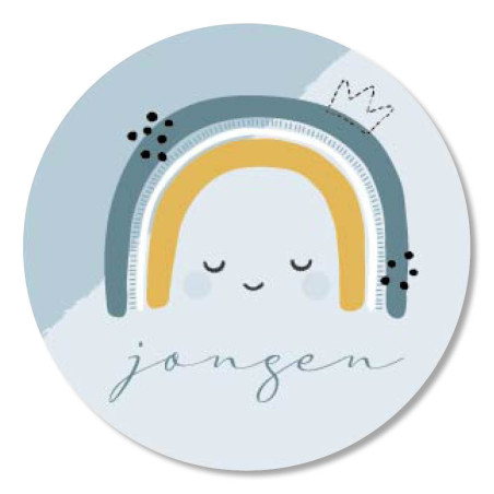 sticker babyjongen regenboog