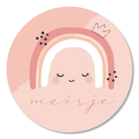 sticker babymeisje regenboog