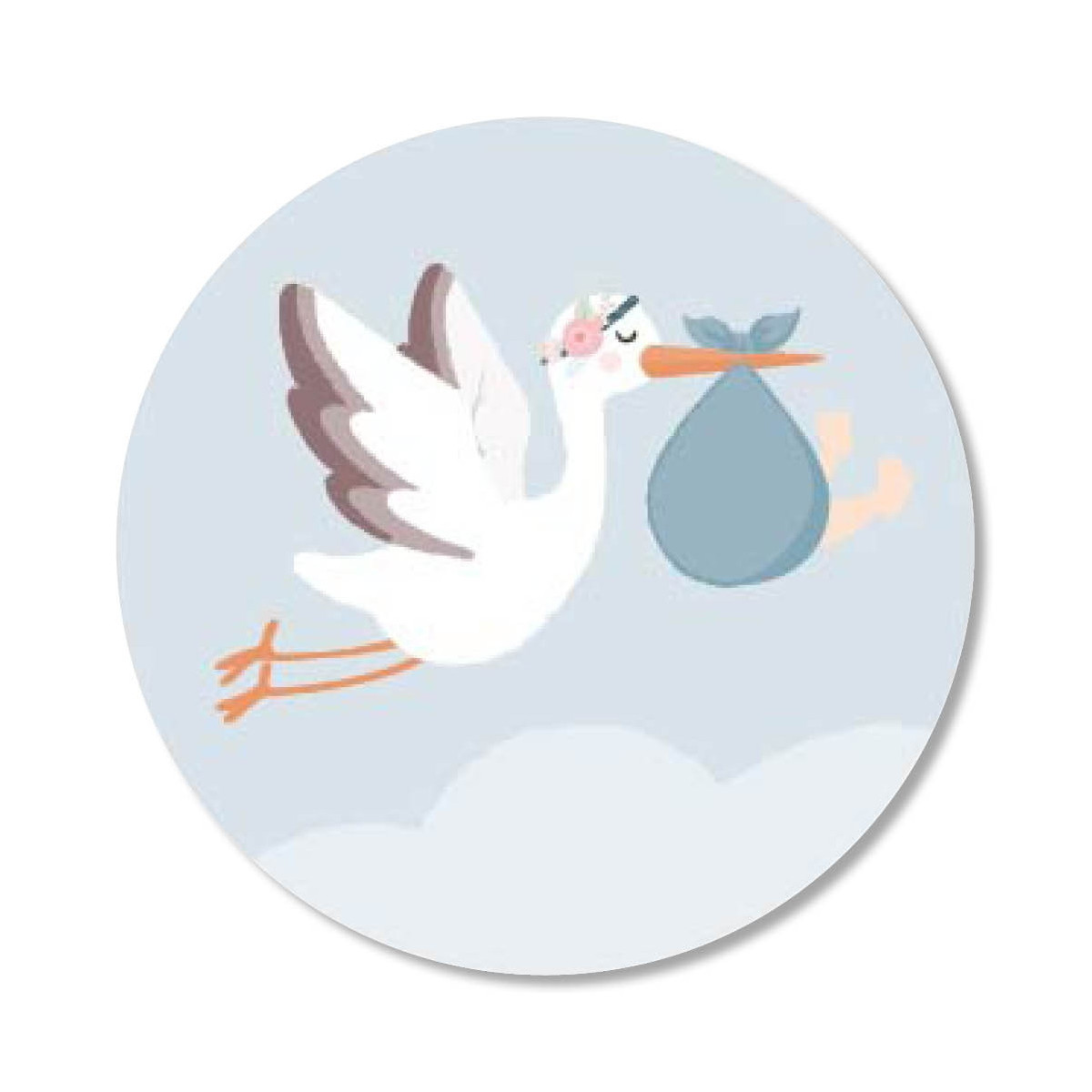 sticker babyjongen ooievaar