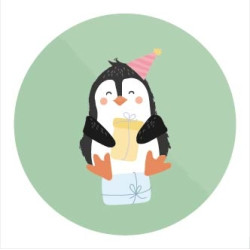 sticker pinguin feest