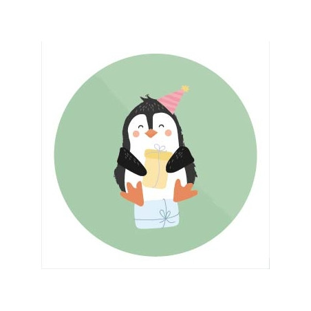 sticker pinguin feest