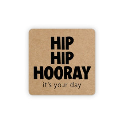 sticker vierkant hip hip hooray