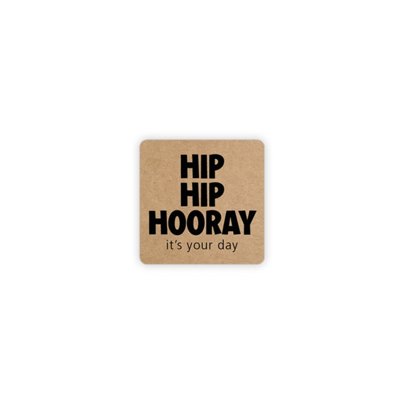 sticker vierkant hip hip hooray
