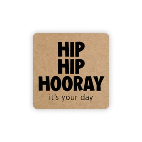 sticker vierkant hip hip hooray