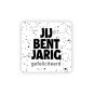 sticker vierkant jarig gefeliciteerd
