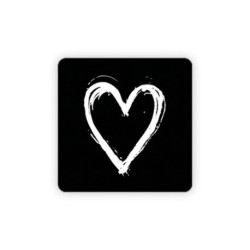 sticker vierkant hart zwart