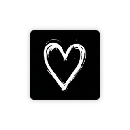 sticker vierkant hart zwart