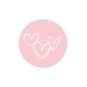 sticker rond roze hartjes