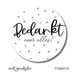 sticker bedankt voor alles