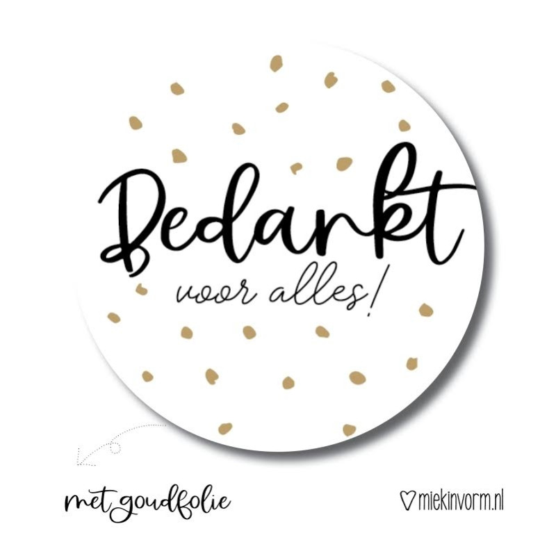sticker bedankt voor alles