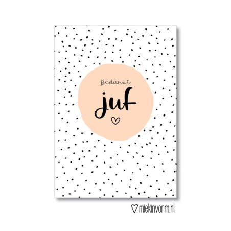 kaart bedankt juf