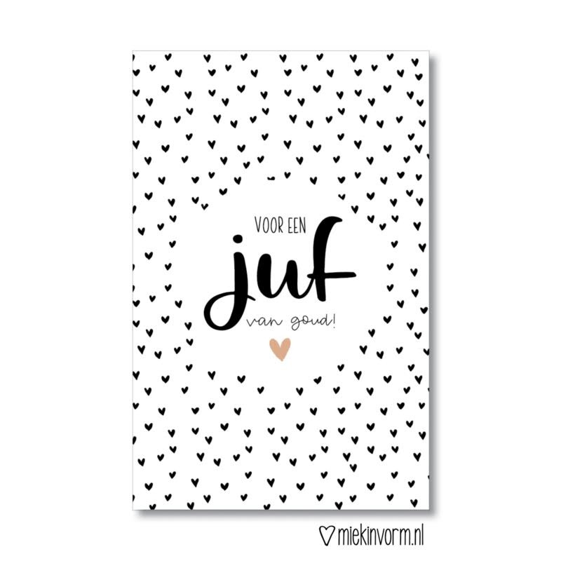 kadolabel voor een juf van goud