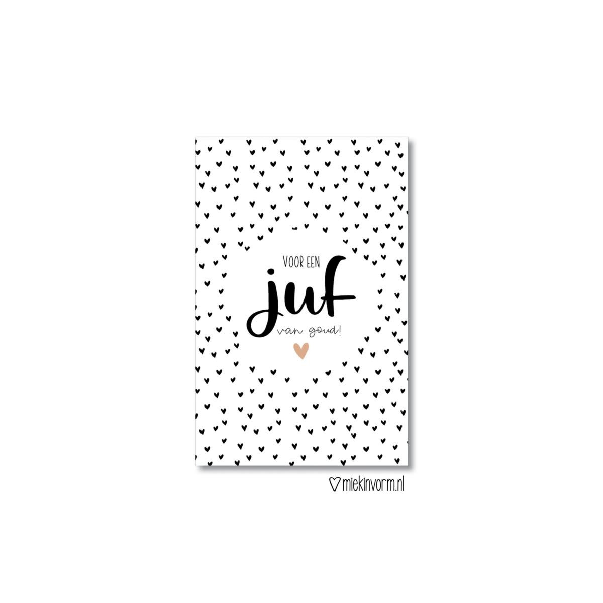 kadolabel voor een juf van goud