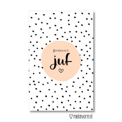 kadolabel bedankt juf